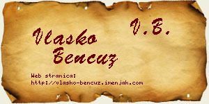 Vlaško Bencuz vizit kartica